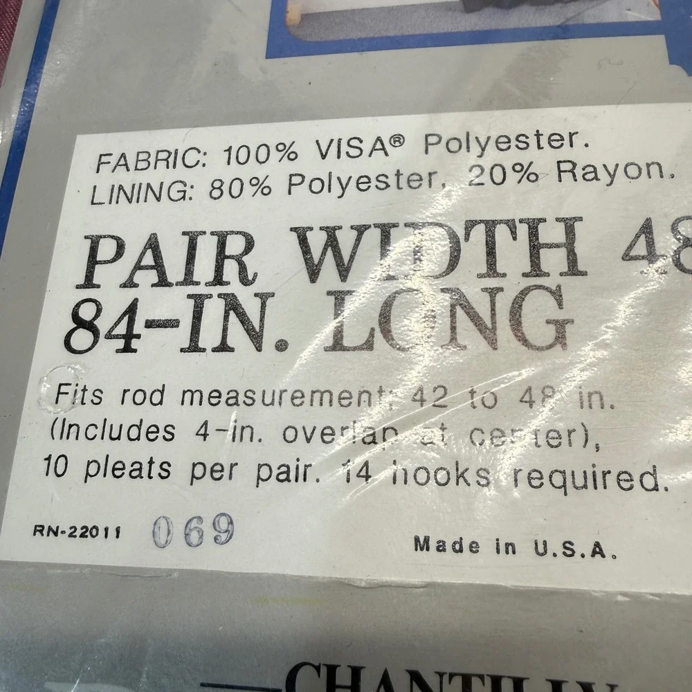 (2) Vintage Sears Chantilly Draperies 48x84 Maroon Pinch Pleat Curtains 70s